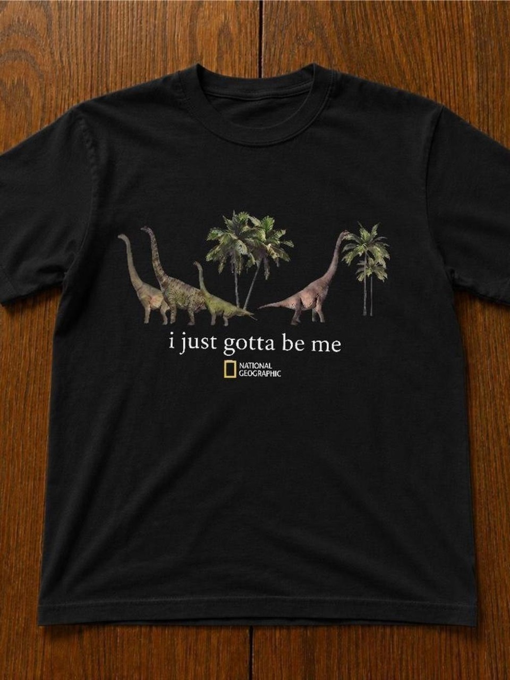 Black National Grographic with dinosaurs t shirt